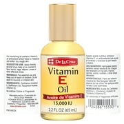 De La Cruz Vitamin E Oil, with Safflower for Skin, Hair, Face and Body, 15,000 IU, 2.2 FL oz