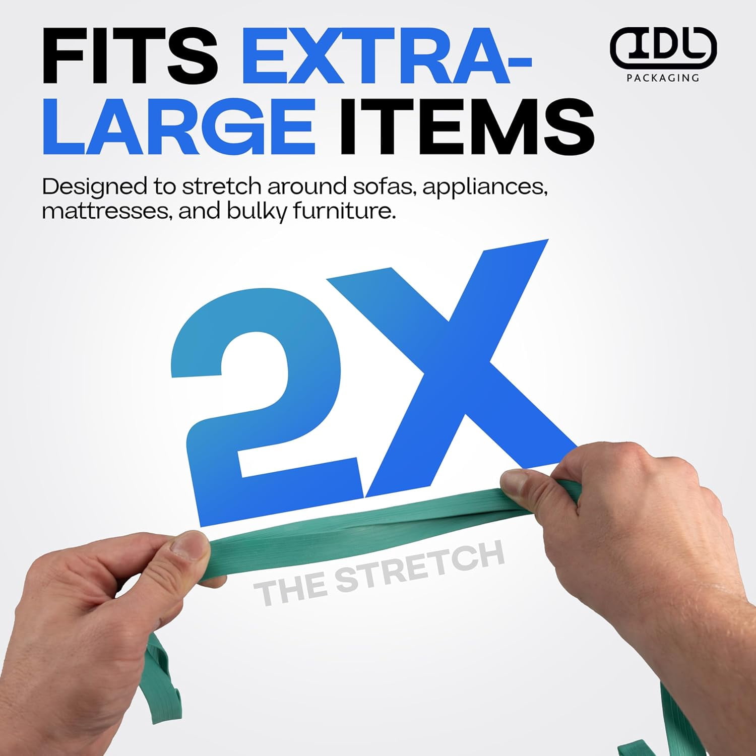 IDL Packaging Green Moving Bands 30", Pack of 96 - USA-Made Mover Rubber Straps for Furniture, Boxes & Moving Blankets