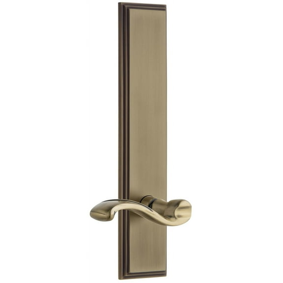 Grandeur Carprt_Tp_Prv_238_Rh Carre Solid Brass Rose Right Handed Tall Plate Privacy Door