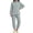 Light Blue, variant on Women's Plush Fleece Pajama Set Soft Full Zip Up Bed Jacket Fluffy PJs Sets Lounge Sleepwear with Pockets