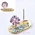 thumbnail image 5 of Soporte de incienso de árbol de dinero de cristal, quemador de incienso de gema natural con bandeja dorada UHUSE Porta incienso, 5 of 5