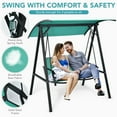 thumbnail image 2 of Costway Outdoor 2-Seat Swing Loveseat Canopy Hanging Swing Turquoise, 2 of 7
