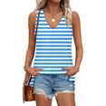 thumbnail image 6 of Womens Striped Printed Tank Tops, Sleeveless Shirts for Women Summer Fashion Loose Fit V Neck Tanks Blouses, 6 of 6