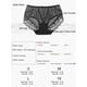 thumbnail image 5 of INSPIRAR CHIC Ropa de mujer de talla grande con borde de encaje transparente, bragas de cintura alta, sólidas y elásticas XL Negro, 5 of 7