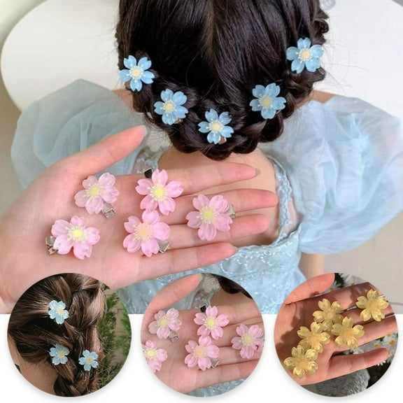 SSKFHGI 5Pcs Set Hair Clips Fashion Cute Flower Baby Hair Clip Mini Pin Small Hair