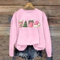 thumbnail image 4 of Fulijie Christmas, Women's Solid Long Sleeve and Crew Neck Hoodless Sweatshirt, Graphic Sweatshirts, Sweatshirt for Women, Autumn/Winter Solid Color Loose Print Hoodie, Pink, 4 of 4