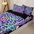 thumbnail image 3 of Castle Fairy Gradient Abstract Skull Zipper Queen Comforter Set with Fitted Sheet and 2 Pillowcases,Vibrant Leopard Print Zipper Bedding Set,Iridescent Pastel,4 Pieces,Black Reversible, 3 of 6