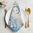 thumbnail image 2 of Blue Coastal Crabs Cloth Napkins, Summer Vintage Ocean Sea Coral Shells Washable and Reusable Dinner Napkins Set of 4, Table Napkin for Kitchen Party Birthday Wedding Hotel Housewarming 20"x20", 2 of 9