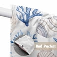 thumbnail image 4 of Swag Valance Curtains for Windows, Ocean Coastal Light Filtering Kitchen Curtains with Rod Pocket, Blue Coral Shell Starfish Beach Summer Window Treatment Valances for Living Room, 36x36 - 2 PCS, 4 of 9