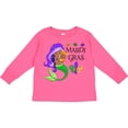 thumbnail image 3 of Inktastic Mardi Gras Mermaid with Harp and Beads Boys or Girls Long Sleeve Toddler T-Shirt, 3 of 5