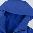 thumbnail image 6 of Long Sleeve Casual Loose Outerwear New Rain Jacket for Women Loose Waterproof Lightweight Raincoat Hiking Windbreaker Outerwear with Hood Trench Coat Blue L, 6 of 8