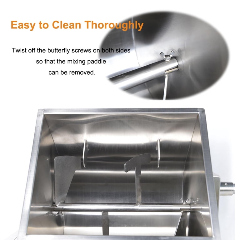 Hakka Tilt Meat Mixer – 60lb / 30L Capacity – Commercial Sausage Mixer, Stainless Steel