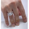 thumbnail image 6 of Bling Jewelry Mens 2CTW Clear CZ Princess Cut Stainless Steel Engagement Ring, 6 of 7