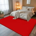 thumbnail image 5 of Christmas Red 5x7 Area Rugs, Farmhouse Solid Red Color Modern Art Non-Skid Rubber Backing Large Rectangle Rugs - Living Room Bedroom Home Office, Indoor Floor Mat Carpets Washable Rug, 5 of 9