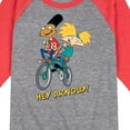 thumbnail image 3 of Hey Arnold! - Arnold and Gerald on Bike - Toddler And Youth Raglan Graphic T-Shirt, 3 of 6