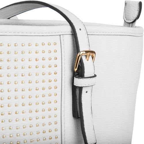 Gwen Women's Leatherette Studded Tote Shoulder Bag fits tablets and laptops (up to 13, 13.3 inches)