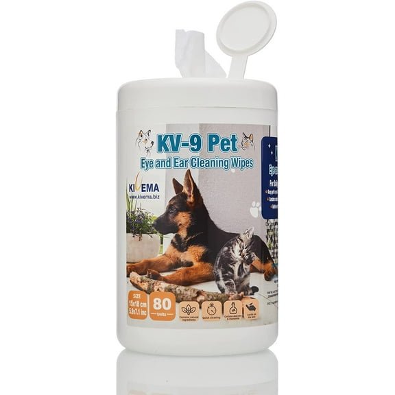 Dazzling Doggy Eyes & Ears: KIVEMA Pet Eye 80 Wipes - Tear Stain Remover for Sparkling Canine Vision, Ensuring a Clean and Fresh Dog