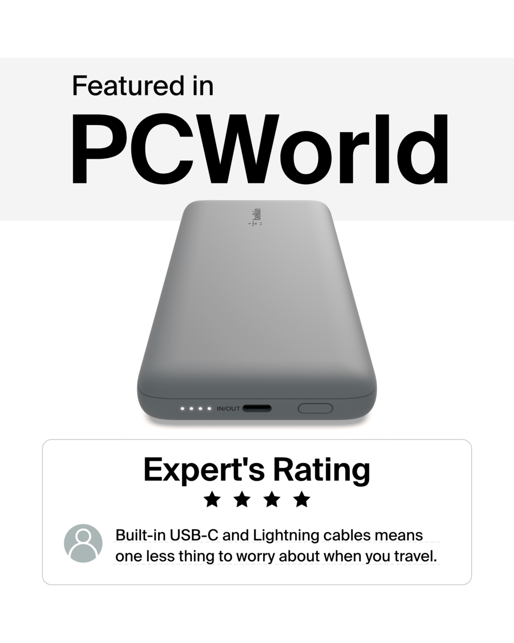 Belkin BoostCharge Plus Power Bank 10000mAh with Built-In Cables photo 5