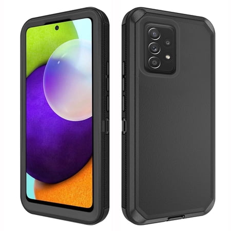 Asuwish Compatible with Samsung Galaxy A52/A52S 5G Phone Case Hybrid Rugged Shockproof Hard Protective Drop Proof Full Body Heavy Duty Mobile Cell Cover for A 52 S 4G G5 52A S52 52S Women Men Black