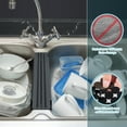 thumbnail image 6 of OTHWAY 9.5"x12" Non-Slip Double Sink Divider Protector Mat - Heavy-Duty Dish Drying Rack with Strong Suction Cups, Easy to Clean & No Smell Kitchen Sink Tray for Glassware, Plates & Dishes (Black), 6 of 7