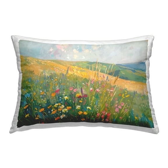 Stupell Industries Pink Wildflower View Decorative Printed Throw Pillow Design by LSR Design Studio.