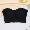 thumbnail image 4 of FYDUU Strapless Bras For Women Seamless Breathable No Show Front Closure Bra With Detachable Pads And Strips Fashion Tshirt Bralettes /Black, 4 of 9
