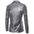 thumbnail image 3 of Hirigin Business Mens Sequins Sparkly Suit Blazer Wedding Party Outwear Jacket Tops Coat, 3 of 5