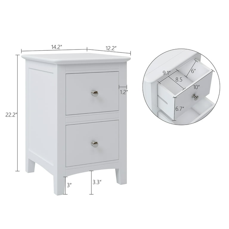 Silver and sale white nightstand