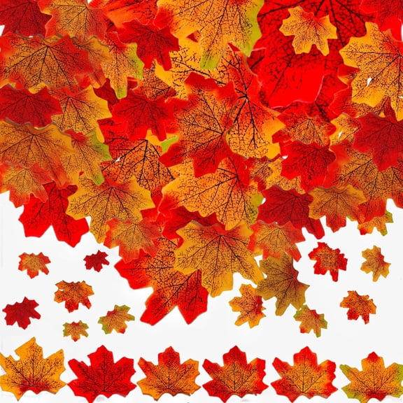 300 Pcs Artificial Autumn Maple Leaves, Mixed 6 Colors Fake Fall Leaves Decorations for Home Party Crafts, Fall Table Leaf Decor for Thanksgiving Wedding
