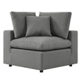 thumbnail image 3 of Modular Lounge Sectional Deep Sofa Set, Charcoal Grey Gray, Fabric, Modern Contemporary, Outdoor Patio Balcony Cafe Bistro Garden Furniture Hotel Hospitality, 3 of 10