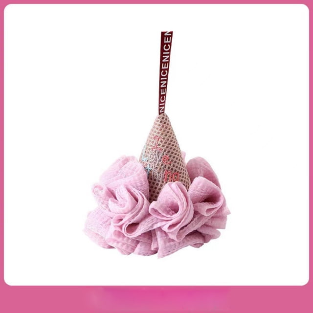 Fiudx Bonita Esponja de Lufa, Malla Exfoliante Suave, Material de Polietileno Reciclado, Exfoliante Suave para La Ducha, Accesorio de Baño Perfecto, Almacenamiento Colgante, Regalo Ideal para Cumplea