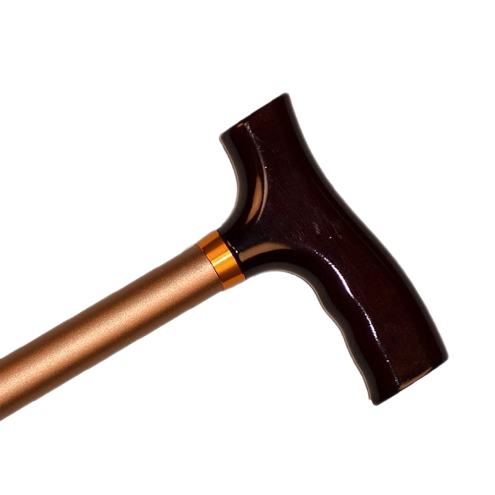 AlexOrthopedic Straight Adjustable Aluminum Cane With Fritz Handle Matte Bronze