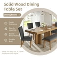 thumbnail image 4 of Harper & Bright Designs Farmhouse Extendable Wood Dining Table Set for 6, Kitchen Table Set with Bench and 4 Upholstered Chairs for Kitchen Dining Room, Gray, 4 of 17