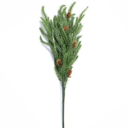 dajkiuy Christmas Norfolk Pine Stems, 16 Inch Artificial Christmas Green Plants Branches with Pine Cones, Faux Greenery Pine Picks for Xmas Indoor Outdoor Home Decor