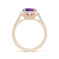 thumbnail image 2 of ANGARA Natural Round 1.7 ct Amethyst Engagement Ring with Diamond Halo in 14K Rose Gold for Women (Size-8mm) | February Birthstone, Anniversary, Jewelry Gift for Women | Natural Amethyst Ring, 2 of 10