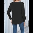 thumbnail image 4 of Blusa Informal Elegante para Mujer, de Larga, con Cuello en V y Volantes, para el Trabajo, 2025 Negro S, 4 of 10