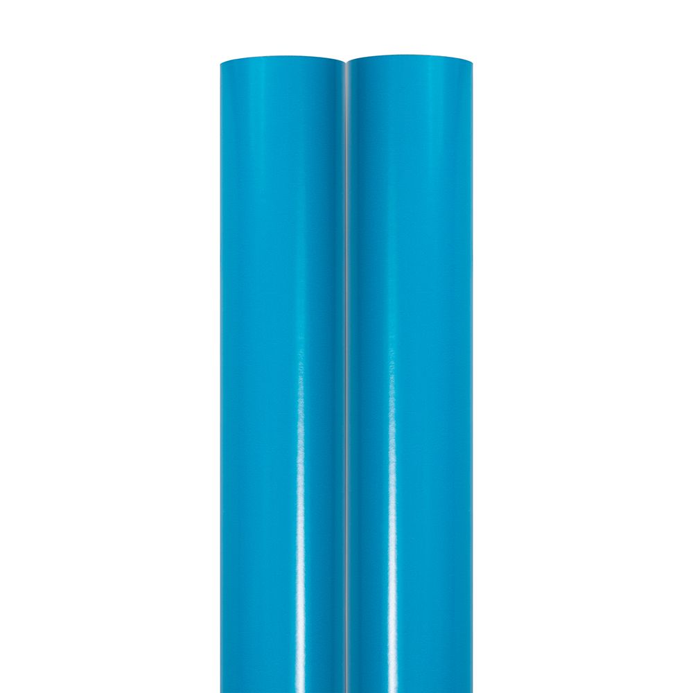 JAM Paper Bright Blue Glossy Wrapping Paper, All Occasion, 25 Sq. ft, 2 per Pack