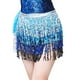 thumbnail image 1 of Lentejues Bor de cadera Multijugador Danza del vientre Streamer Traje de flecos para niñas - Azul negro Sunnimix Bufanda de danza del vientre para mujer, 1 of 6