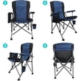 thumbnail image 6 of Camping Chair for Adults 2 Pack Heavy Duty Outdoor Patio Lawn Chairs Portable Support 350 LBS High Back Padded Oxford with Armrests, Storage Bag, Cup Holder, for Outside Fishing, Camping, 2PCS, 6 of 7
