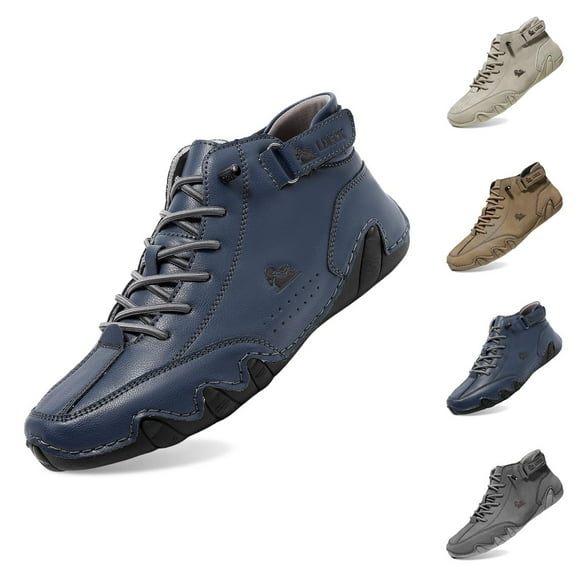 Men's Suede Chukka Boots Lightweight Barefoot Walking Shoes Outdoor Casual Italian Handmade High Top -On Hiking Vogany Breathable Orthopaedic Shoes Ergonomic Orthopaedic