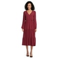thumbnail image 5 of Time and Tru Women's Tiered Side Tie Dress, Sizes XS-XXXL, 5 of 5