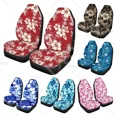 thumbnail image 2 of Red Hawaiian Floral Flowers Car Seat Cover Set of 2 Pcs High Stretchy Durable Auto Front Seat Cushion for Women Men Fit Vehicle 2 Piece, 2 of 7