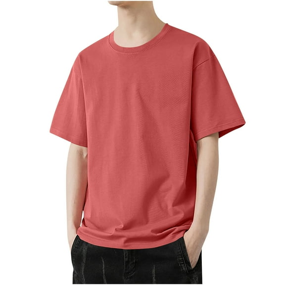 Mens Workout Shirts Summer Athletic Running Gym Short Sleeve Tee Shirts Casual Loose Crewneck Pullover Outfits Hot Pink XXXXXL