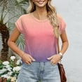 thumbnail image 3 of NAMTYQX Trendy Tops for Women 2025 Graphic Round Neck Fashion Lightweight Summer Shirts for Women Pink Size M, 3 of 5