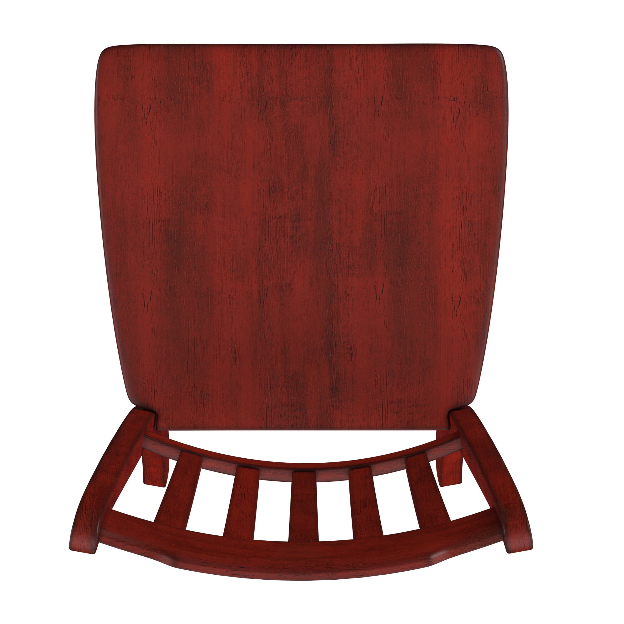Weston Home Farmhouse Slat Back Wood Dining Chairs, Set of 2, Antique Berry Red Finish