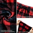 thumbnail image 2 of Plus Size Womens Pajama Pants Fuzzy Fleece Pj Bottoms for Women Winter Cozy Women's Sleepwear Red Black Grid 3XL, 2 of 6