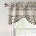 thumbnail image 4 of Beige Black Boho Tie Up Valance Curtains for Windows, Kitchen Curtains Window Treatments, Vintage Ethnic Tribe Abstract Art Short Window Shades Valances for Bedroom Bathroom Cafe 54"x18", 4 of 8
