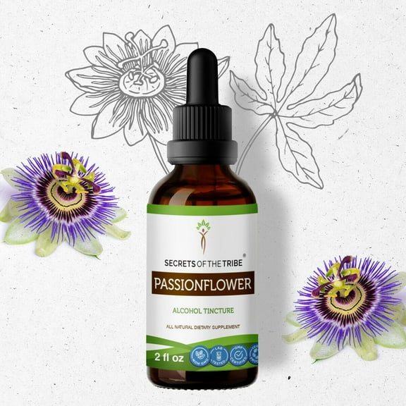 Passionflower Tincture Alcohol Extract, Organic Passionflower Passiflora Incarnata Relaxation 2 oz