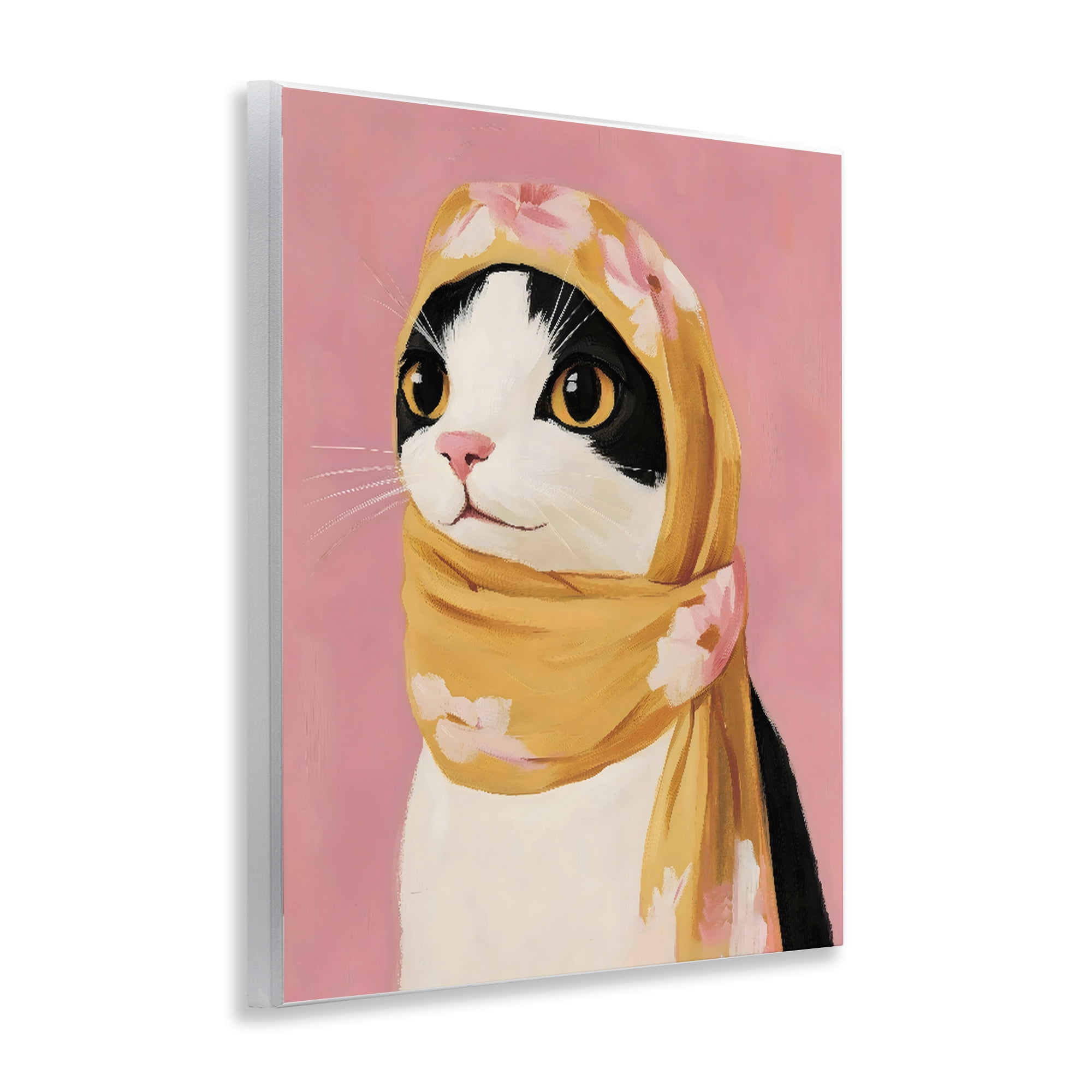 Stupell Industries Cat Babushka in Yellow Scarf Wall Plaque Art, design by The Prints Vibe