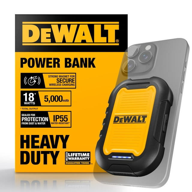 Banco de Energía DEWALT Resistente al Agua USB-C y Carga Rápida 18W